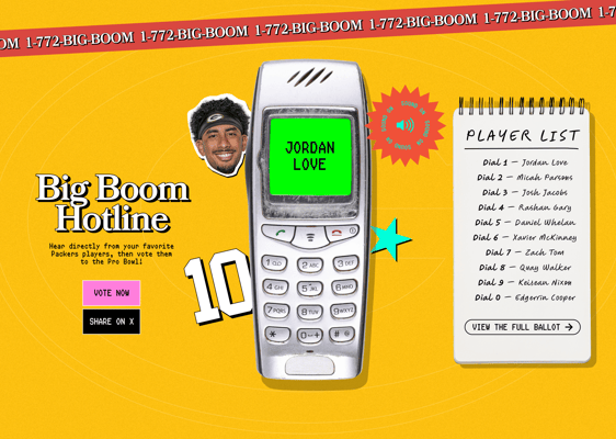 Packers Big Boom Hotline campaign