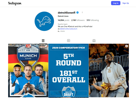 Detroit Lions Player Personality Content