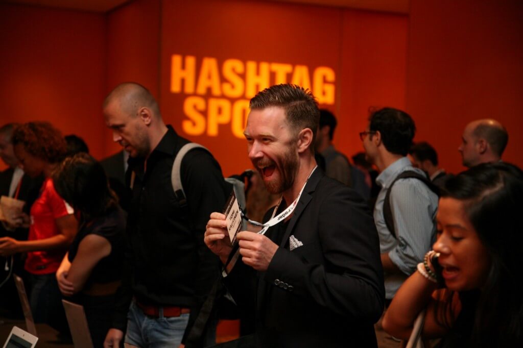 Attendee with Hashtag Sports credential